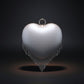Clutch Silver Rhinestone Fringe Heart Hardcase Bag