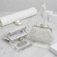 White Pearl Hand Sewn Bridal Clutch Evening Bag