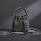Bucket Bag Black Rhinestone Mesh Crystal Clutch