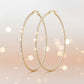 Hoop 18K Gold Steel Inside Out Rhinestone Earrings