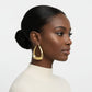 Hoop 18K Gold Steel Trapezoid Thick Earrings