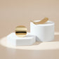 18K Gold Steel Curved Rectangle Disc Stud Earrings