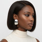 Stainless Steel Curved Oval Disc Earrings
