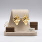 Stud 18K Gold Stainless Wavy Diamond Earrings