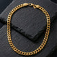 Mens 20in 8mm Gold 18K Stainless Steel Miami Chain