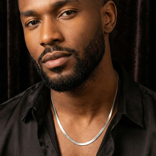 Mens 20in 6.5mm Stainless Steel Herringbone Chain