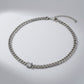 Stainless  Steel Princess CZ Cuban Chain Necklace