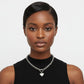 Stainless Steel Toggle Heart Rolo Chain Necklace