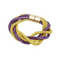 Omega Psi Vibrant Purple Gold Twisted Tube Bracelet