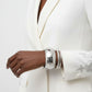 Bangle Polished Silver Oval Wide Sleek Bracelet