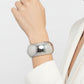 Bangle Polished Silver Oval Wide Sleek Bracelet