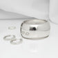 Bangle Polished Silver Oval Wide Sleek Bracelet