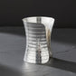 Long Cuff Silver Metal Stripe Embossed Bracelet