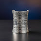 Long Cuff Silver Metal Elephant Embossed Bracelet