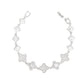 Tennis Bracelet Silver Brass CZ Clover Link Chain