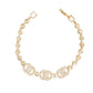 Tennis Bracelet Gold Brass CZ Link CC Chain
