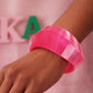Bangle Retro Pink Shimmer Prism Chunky Bracelet