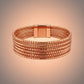 Gold 5 Strand Gold Stone Disco Ball Cuff Bracelet