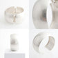 Bangle Matte Silver Metal Wide Hinge Bracelet