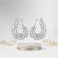 Chunky Silver Textured Segmented Hoop Earrings