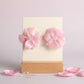 Oversized Light Pink Acrylic Flower Stud Earrings