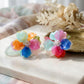 Oversized Multicolor Acrylic Flower Stud Earrings