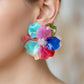 Oversized Multicolor Acrylic Flower Stud Earrings