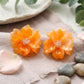 Oversized Orange Acrylic Flower Stud Earrings