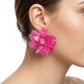 Oversized Pink Acrylic Petal Flower Stud Earrings