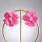 Oversized Pink Acrylic Petal Flower Stud Earrings
