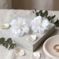 Oversized White Acrylic Petal Flower Stud Earrings