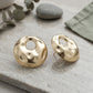 Stud Matte Gold Liquid Metal Disc Earrings