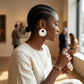 Stud Matte Silver Liquid Metal Disc Earrings