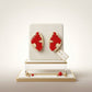 Stud Red and Gold Molten Metal Retro Earrings