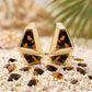Stud Abstract Leopard Mosaic Terrazzo Earrings