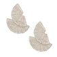 Stud 1920s Gold Ruffle Fan Rhinestone Earrings