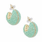 Hoop Trendy Pastel Mint Dazzling Wide Earrings