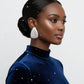 Stud Oversized Domed Teardrop Silver Stone Earrings