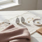 Stud Oversized Domed Teardrop Silver Stone Earrings