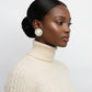 Stud Oversized Domed Cream Pearl Earrings