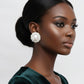 Stud Oversized Domed White Pearl Earrings