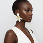 Stud Cream Flower Oversized Wavy Petal Earrings