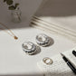 Hoop Silver Metal Croissant Teardrop Earrings