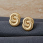 Stud Oversized Gold Twisted Spiral Earrings