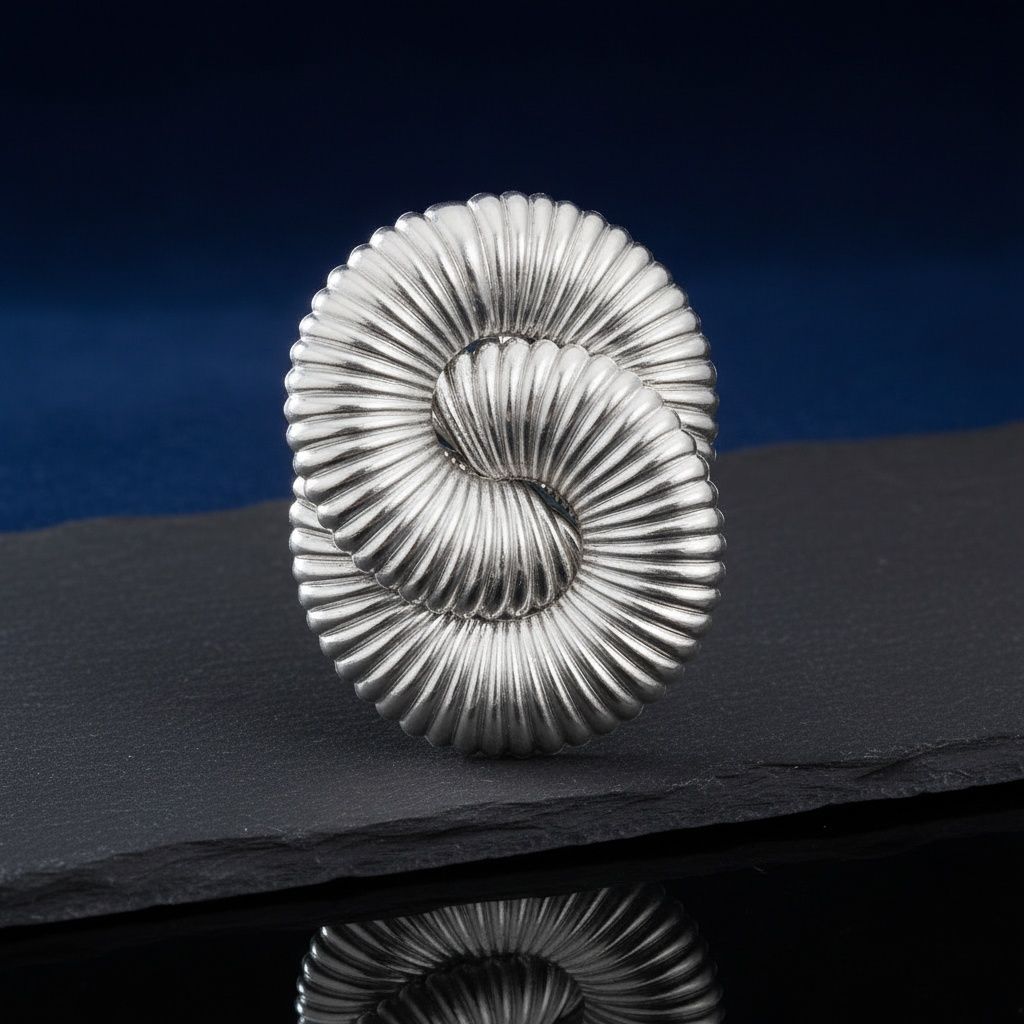 Stud Oversized Silver Twisted Spiral Earrings