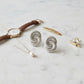 Stud Oversized Silver Twisted Spiral Earrings