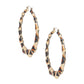 Hoop Leopard Pattern Gold Bamboo Earrings Women