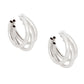 Hoop Triple Threat Silver Metal Tube Earrings