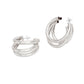 Hoop Triple Threat Silver Metal Tube Earrings
