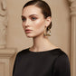 Open Hoop Gold Puffy Triangle Earrings for Women